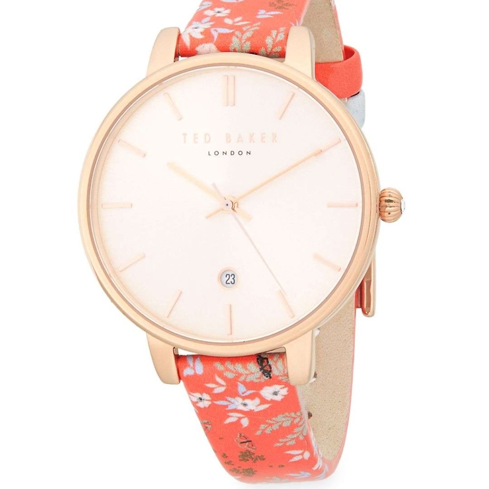 🆕 TED BAKER Womens Watch Floral 🌺 Leather Band